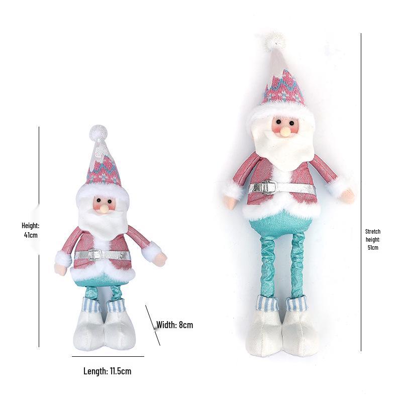 Neue Bonbonfarbene Weihnachtsmannpuppe: Einziehbare Weihnachtsdekoration für Hotels und Einkaufszentren