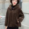 Pelzmantel Winter Damen Nerz Samt Jacke Hohe Qualität Oberbekleidung Kapuzen Nerzmantel Baumwollgepolsterte Jacke Damen