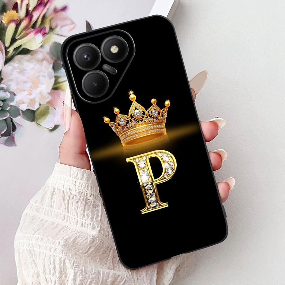 For Tecno Pova 7 5G Fashion Crown Letter Phone Case For Tecno LJ7 Pova7 Soft Silicone TPU Bumpers