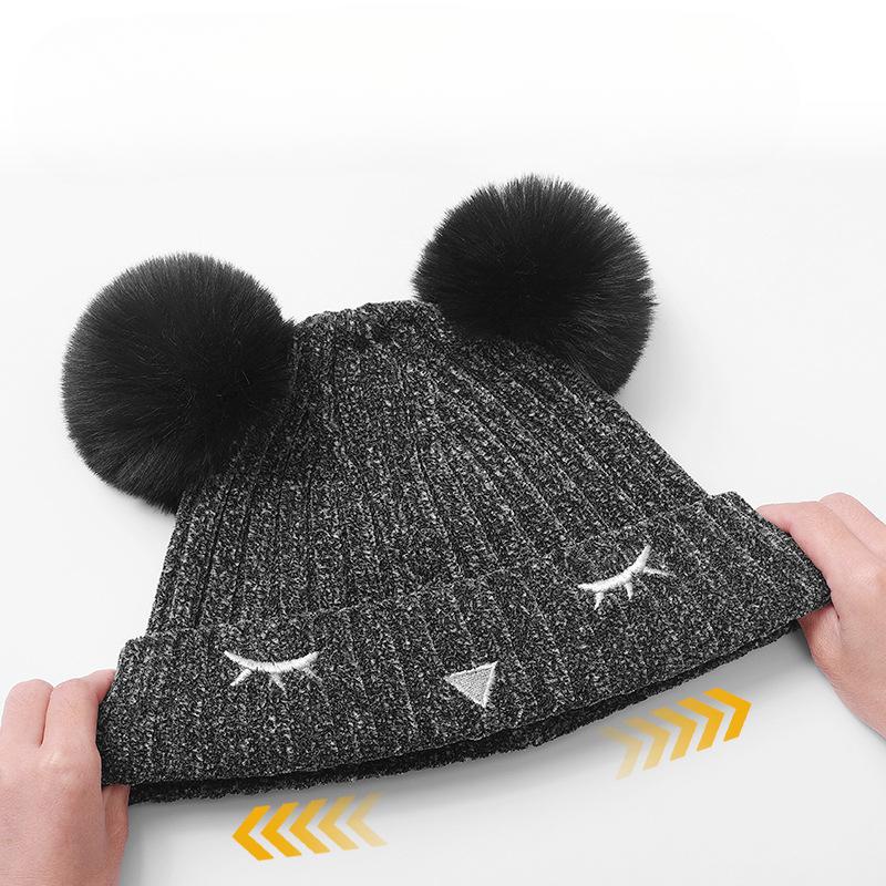 European and American Children's Hat Scarf Gloves Three Piece Autumn and Winter Style Big Children's Warm Hat Three Piece