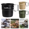 300ml Picnic Water Mug with Foldable Handle Coffee Tea Cup Aluminum Alloy Lightweight Camping Cup for Tourist Trekking Hiking
