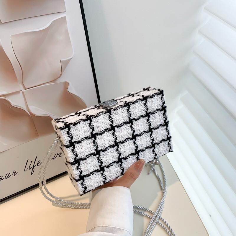 

Fashionable Textured Woolen Small Box Bag For Women 2022 New Korean Style StyleA