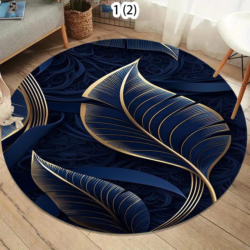 

Round Area Rug Retro Non-Slip Washable Carpet Floor Mat with Wood Grain Pattern for Living Room Bedroom Rustic Decor Minimalist 80cm