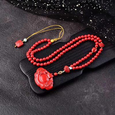 Red Sand Ruyi Lock Sweater Chain Pendant for Adults & Children