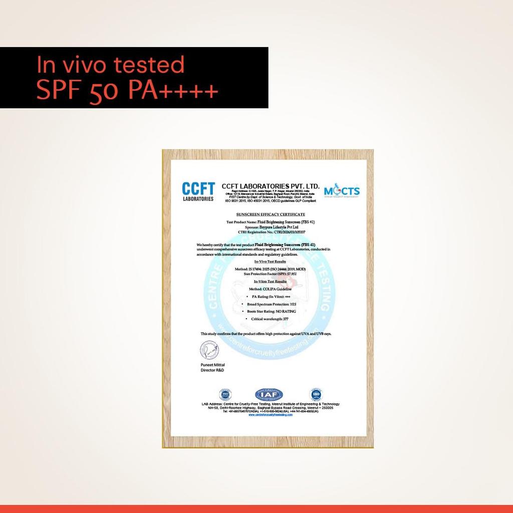 Deconstruct Fluid Brightening Sunscreen SPF 50+ PA++++ |Sunscreen with Niacinamide| Brightens Skin | Dewy finish| Gives glow| Lightweight, Quick