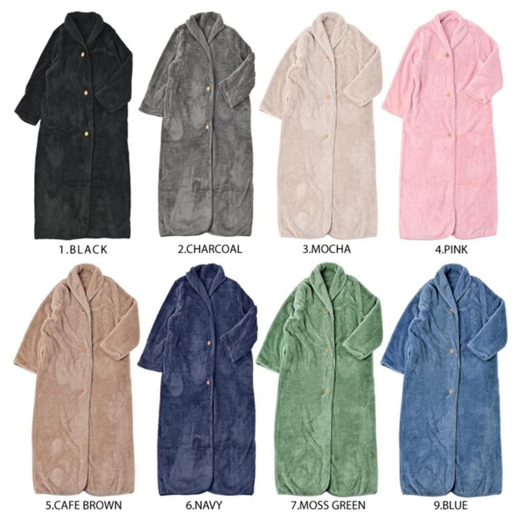 Aunii Invierno Vestible y Mullido Piel de Oveja 8198 Pijama de Hombre, Ropa de Estar por Casa, Manta, Cubresofá, Albornoz, Boa, Unisex, (Negro)