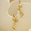 GEMCHIC Women's Gold Snake Earrings Geometric Wavy Shape Statement Jewelry