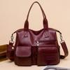 1 Piece of Vintage Women's Single Shoulder Handbag - Detachable and Adjustable Shoulder Strap, Zipper Closure, Multiple Pockets,