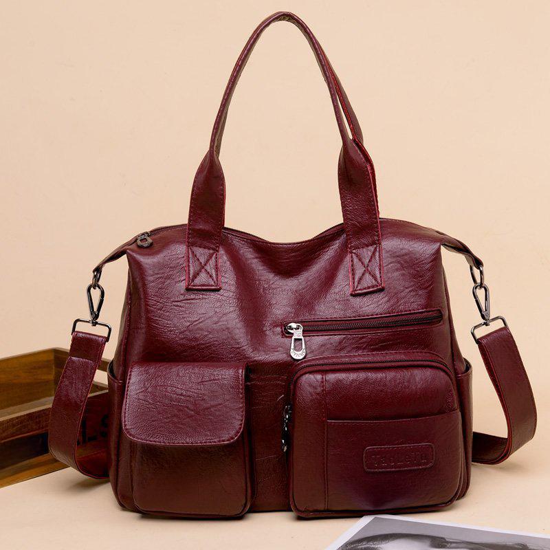 1 Piece of Vintage Women's Single Shoulder Handbag - Detachable and Adjustable Shoulder Strap, Zipper Closure, Multiple Pockets,
