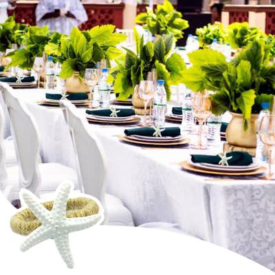 Servilleteros de Estrella de Mar Blancos, Portaservilletas de Estrella de Mar, Servilleteros de Estilo Costero para Fiesta Temática de Playa, Cena, Decoración de Mesa de Boda