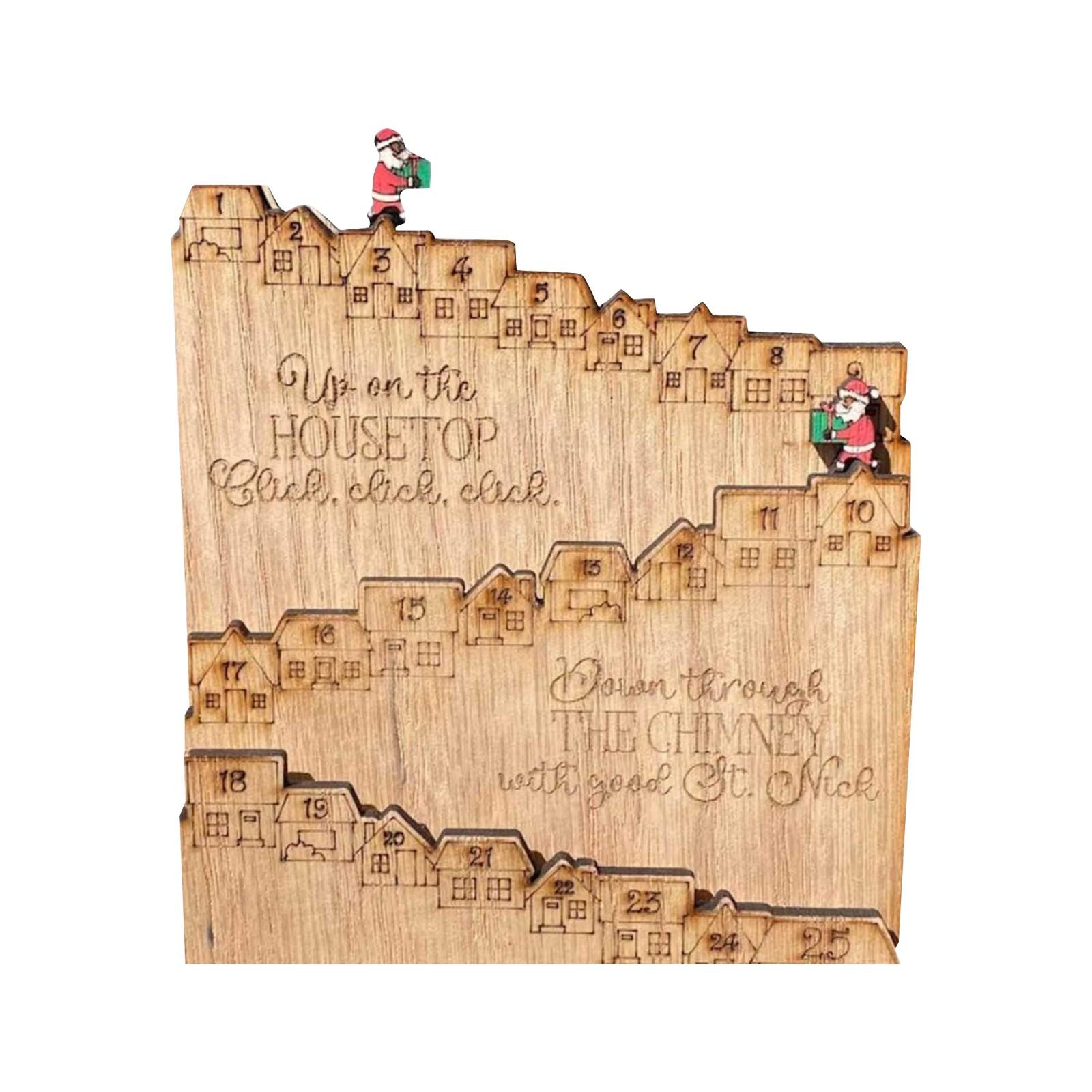 

Рождественский календарь обратного отсчета, поделки из замка Санта-Клауса, рождественские украшения для гостиной, настольные украшения One Size жёлтый