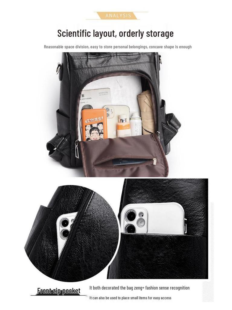 Large Capacity Women's Retro Fashion Backpack - Versatile European & American Style for Commuting