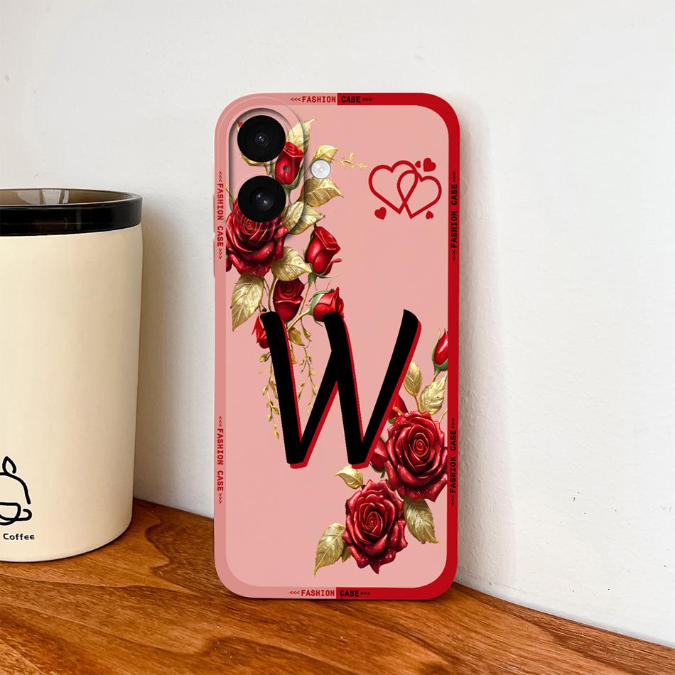 For iPhone 17 Pro Max 17 Air Phone Cover Flower Name Letters High Quality Case For iPhone17 Soft Silicone Shockproof Housing