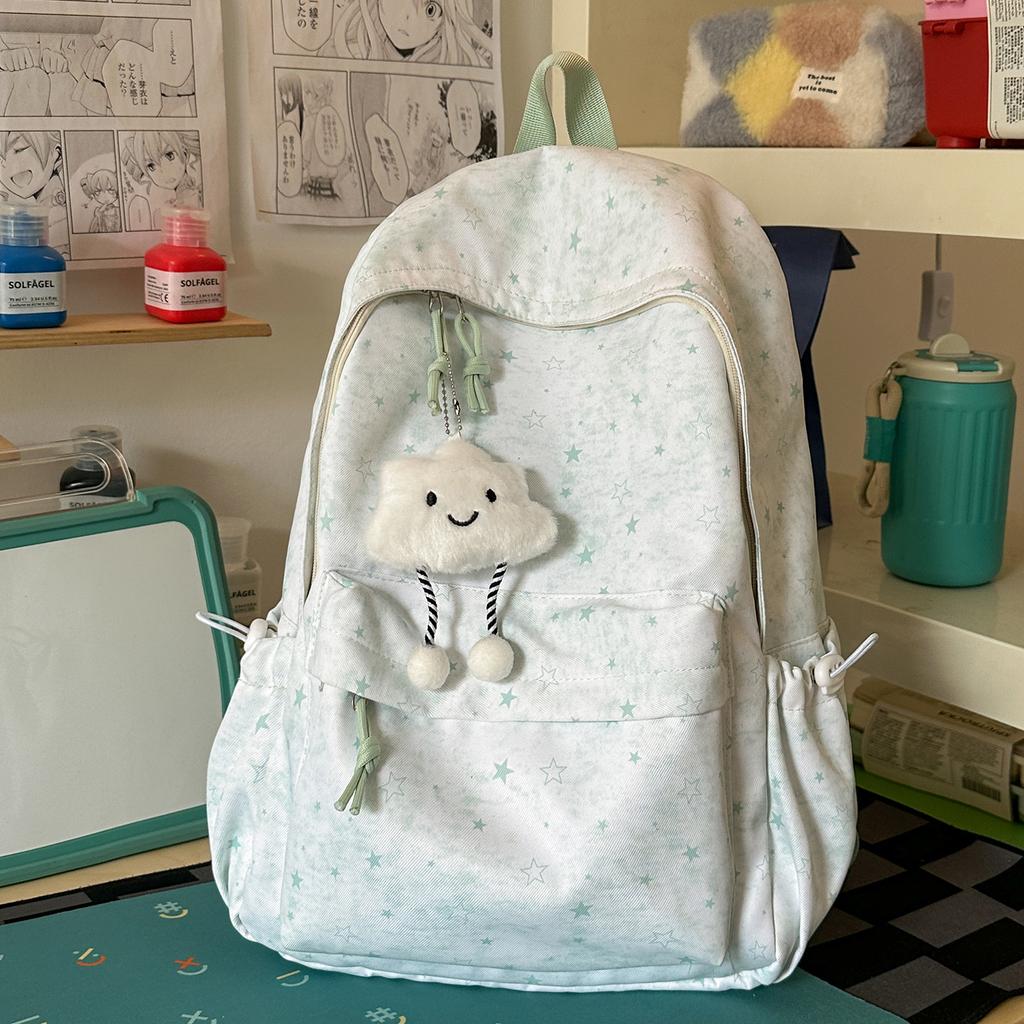 Schoolbag New Ins Wind Star Backpack Female Students Cute Large Capacity Schoolbag Junior High School Student Leisure Travel Backpack