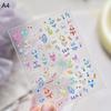 Kawaii Red Jelly Tomato Nail Art Sticker Bowknot Star Cute Summer Fruit 5D Fruit Self Adhesive Nail Art Decals For Summer Diy