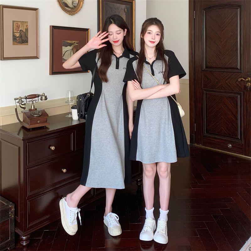2026 Summer Lapel Slimming Midi Dress - Age-Reducing, Waist-Cinching, Flattering Casual Short Dress