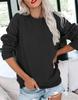 Autumn and winter ebay women's round neck long-sleeved casual sweatshirt solid color pullover loose sweater women
