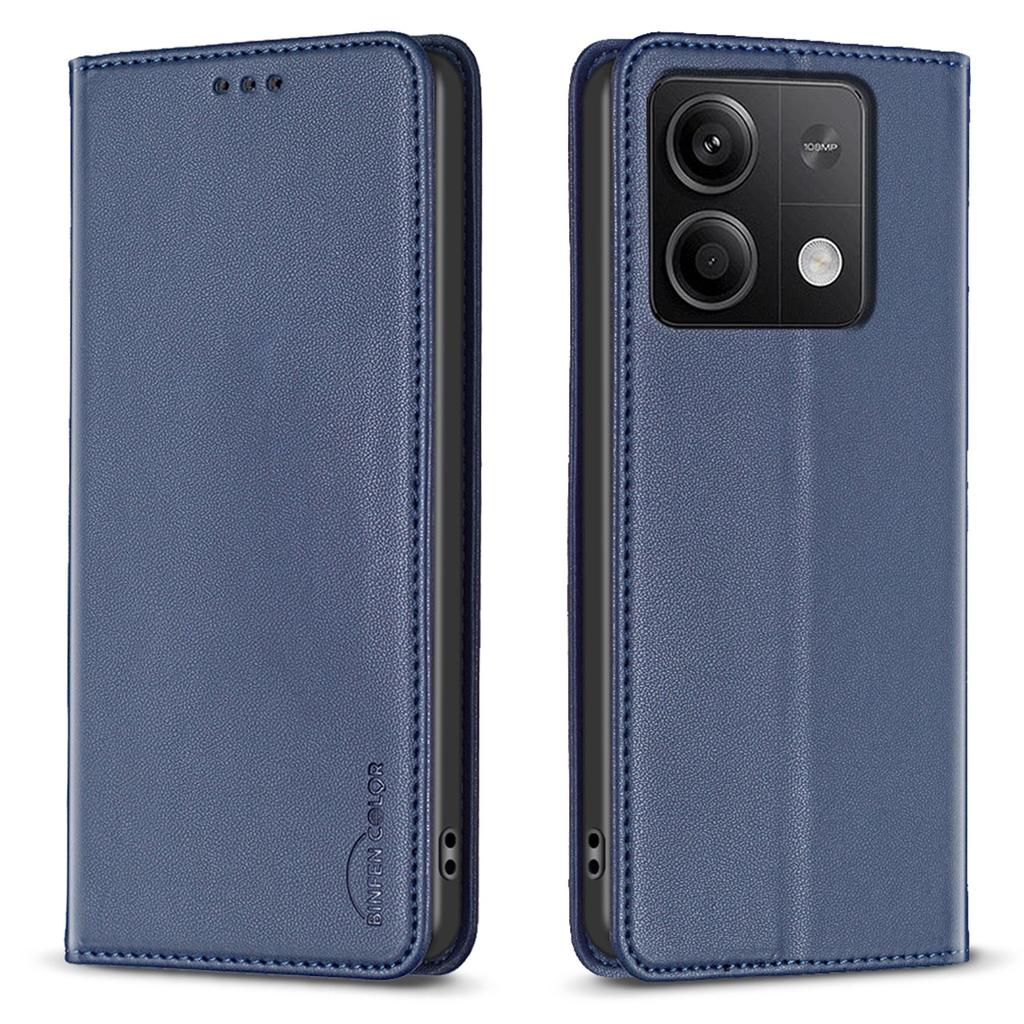 BINFEN COLOR BF18 For Xiaomi Redmi Note 13 5G Leather Cover Magnetic Closure Flip Phone Case