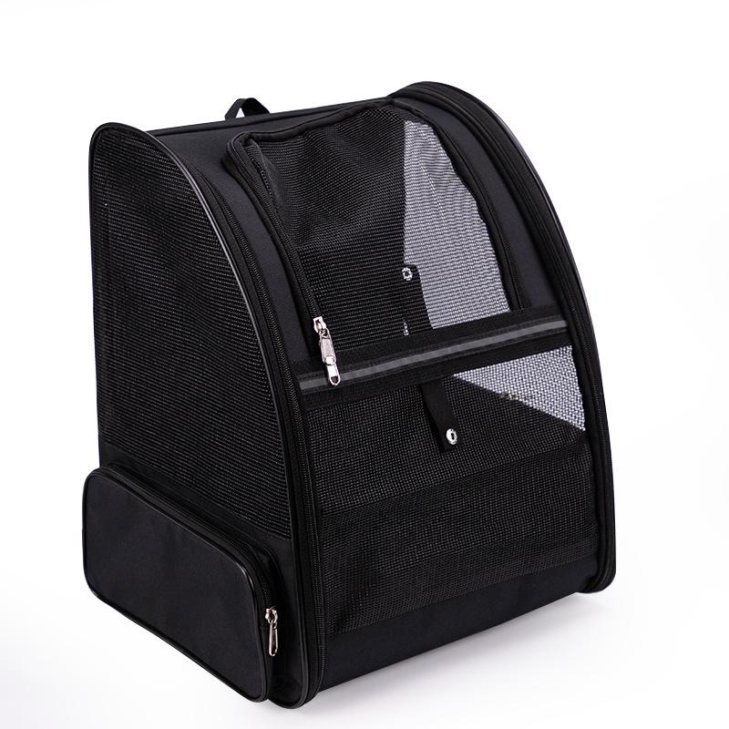 

Складной дышащий рюкзак для домашних животных для кошек и маленьких собак чёрный/чистый