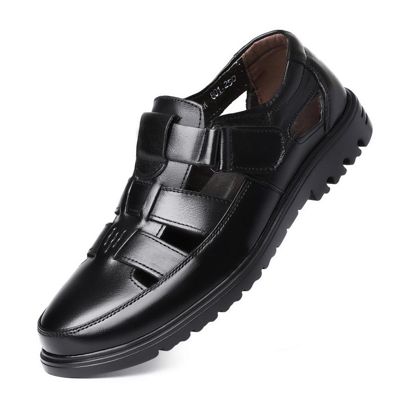 Fashion Retro Style Business Sandals Mens Summer Outdoor Casual Shoes Breathable Slippers Non-slip Roma Flats New Male Wading Aqua Shoes