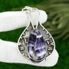 Natural Chevron Amethyst 925 Sterling Silver Bezel Crown Chakra Ethnic Pendant