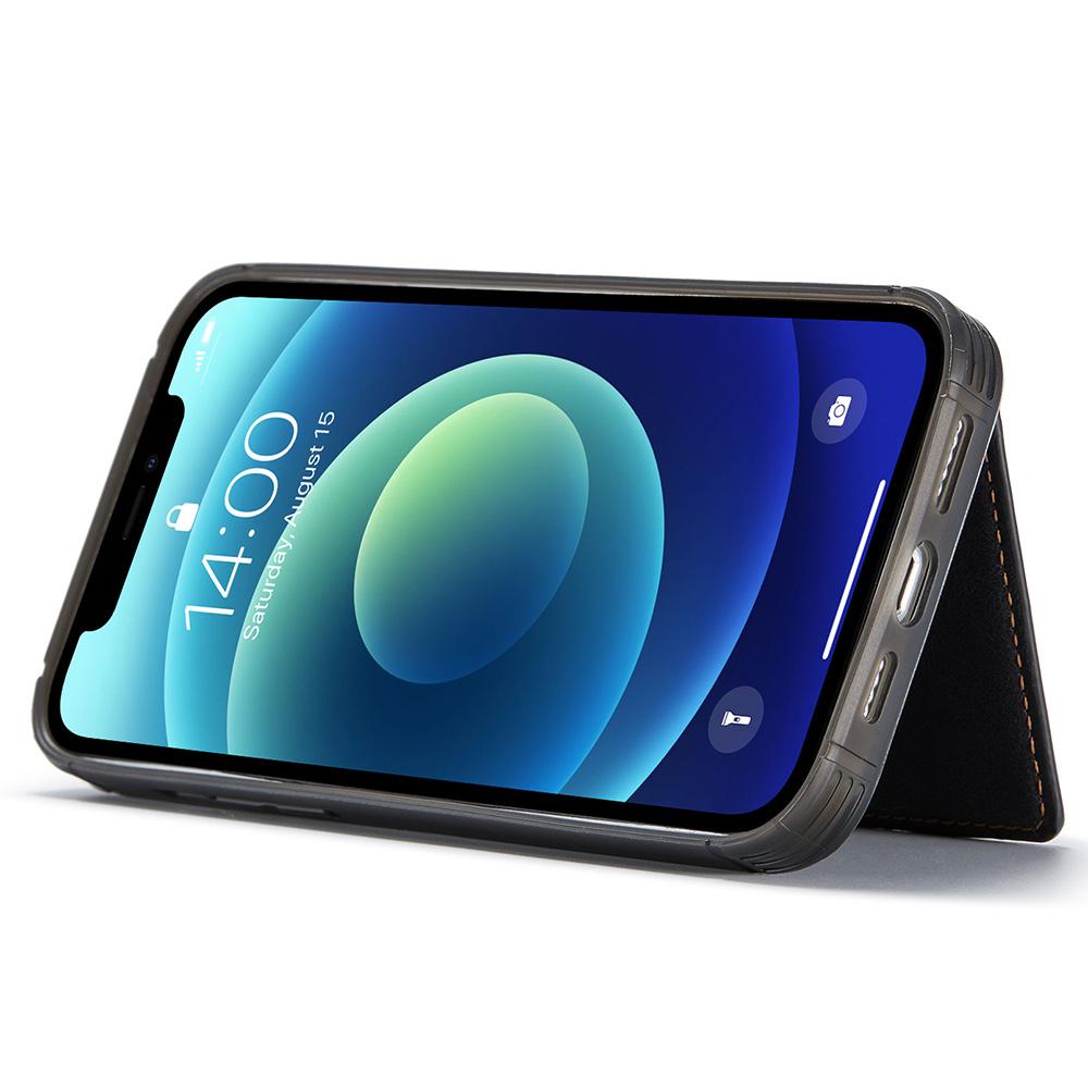 Für iPhone 12/12 Pro Hülle Leder Handy Rückseite Magnetisch Abnehmbare Kartentasche