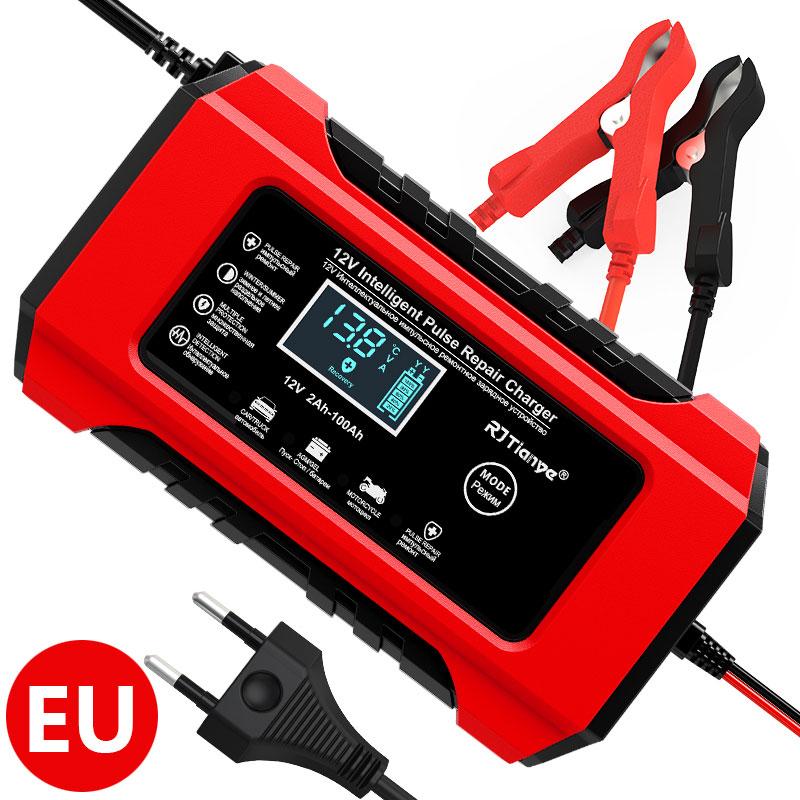 NEW 12V/6A Intelligent Pulse Repair Battery Charger Regulate Car Battery Charger LCD Display For Motorcycle SUV Battery