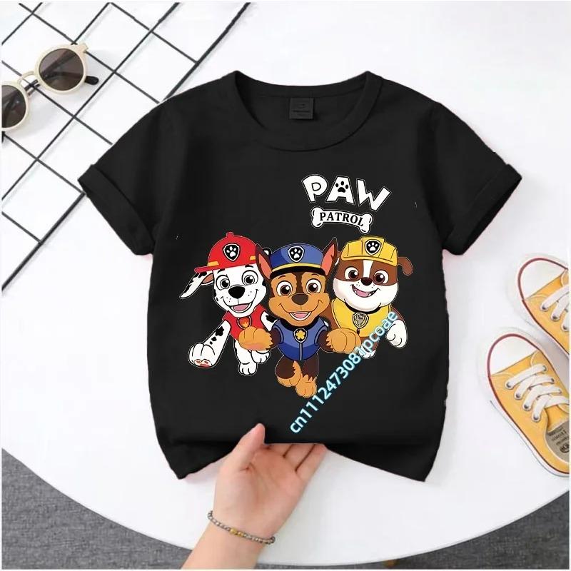 Paw Patrol Boys and Girls T-Shirt Chase Cartoon Anime Pattern Print Children's Summer Fashion Clothing