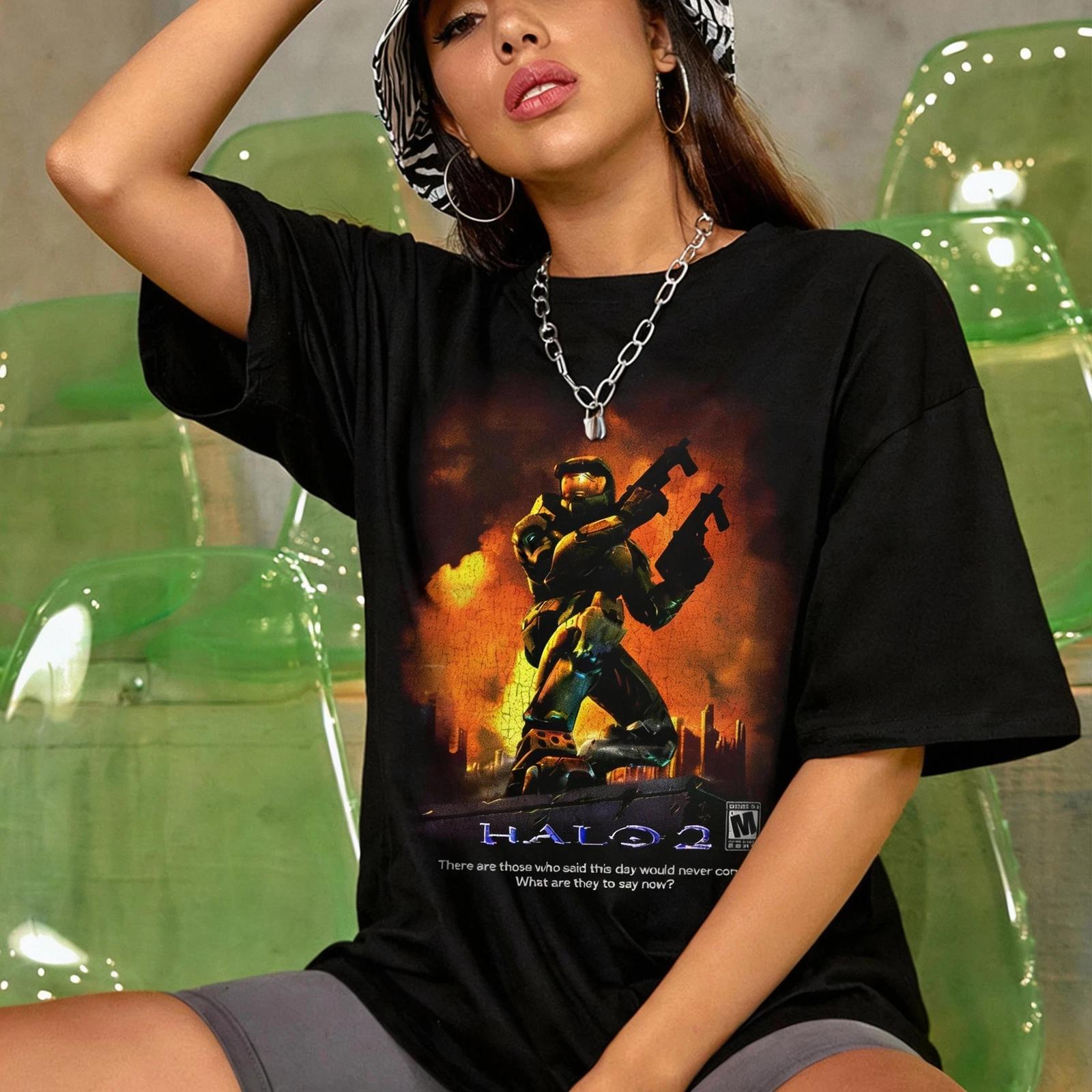 Halo 2 Master Chief T Shirt Retro Bootleg Video Game Graphic Tee Unisex S-5XL S