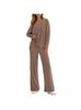 Autumn/Winter Two-Piece Set Casual Fashionable Loose-Fitting Long-Sleeve Top and Wide-Leg Pants