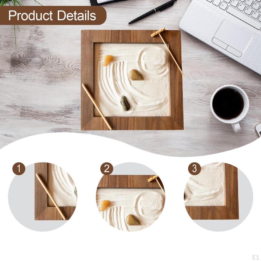 Zen Garden Kit Sand Accessories Decorative Premium Desk Decor Elegant for Living Room