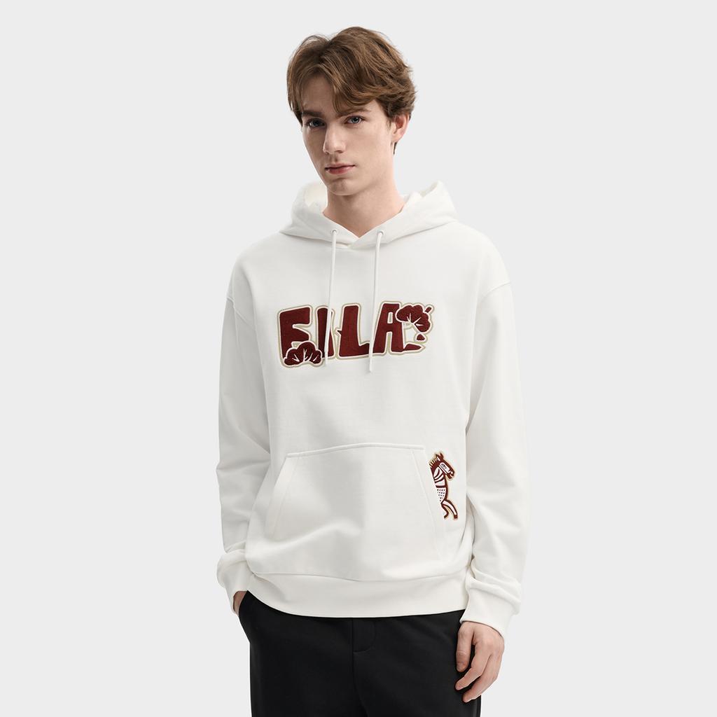 FILA CNY Fashionable Personalized Trendy Minimalist Classic Embroidered Logo Pattern Retro Sports Casual Versatile Comfortable Hoodie F11U619203FWT