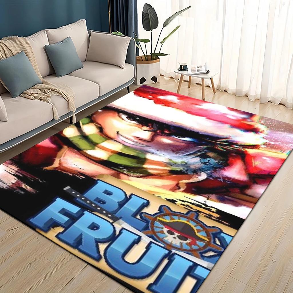 3D B-Blox Fruit 27 Style New Cartoon Carpet Rug for Living Room Bedroom Home Sofa Decoration,Kids Play Non-slip Floor Mat