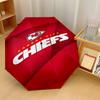 Kansas City Chiefs Print Auto 8?Ribs Folding Umbrella Wind Resistant Lightweight Automatic Umbrella For Daily Travel