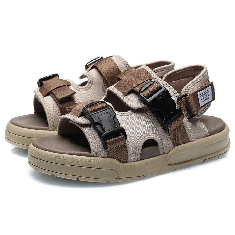Li Ning Coca Comfortable Sports Sandals Men's Beige Khaki AGLR019-2
