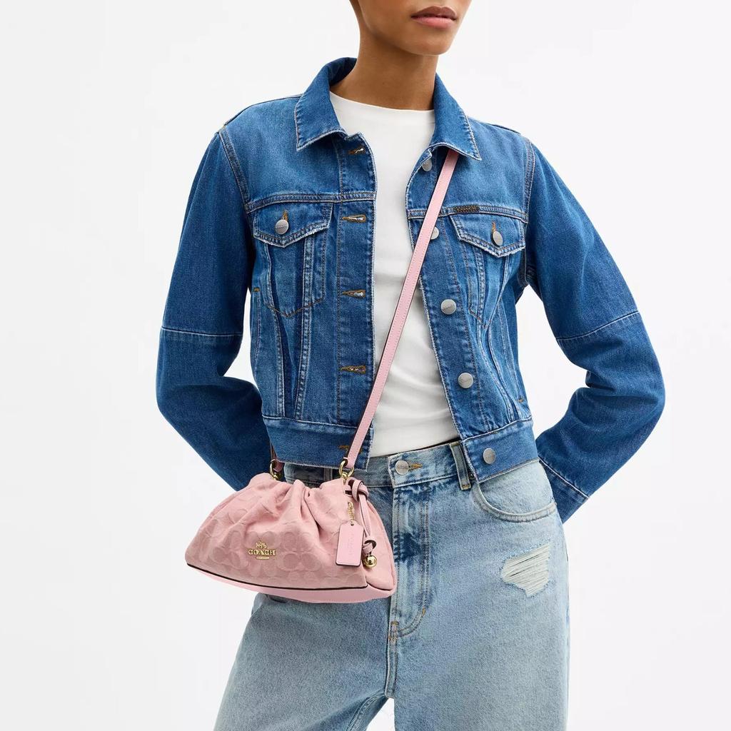 COACH Faye Axelväska Signature Denim Ljusrosa CER68 F S JP DDP
