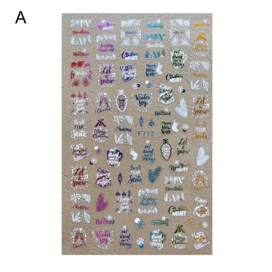 Manicure Art Stickers Decorative Vivid Paper Nail Decals Christmas Gifts Nail Art Decals Glitter Foil Decor Manicure Sticker for Women