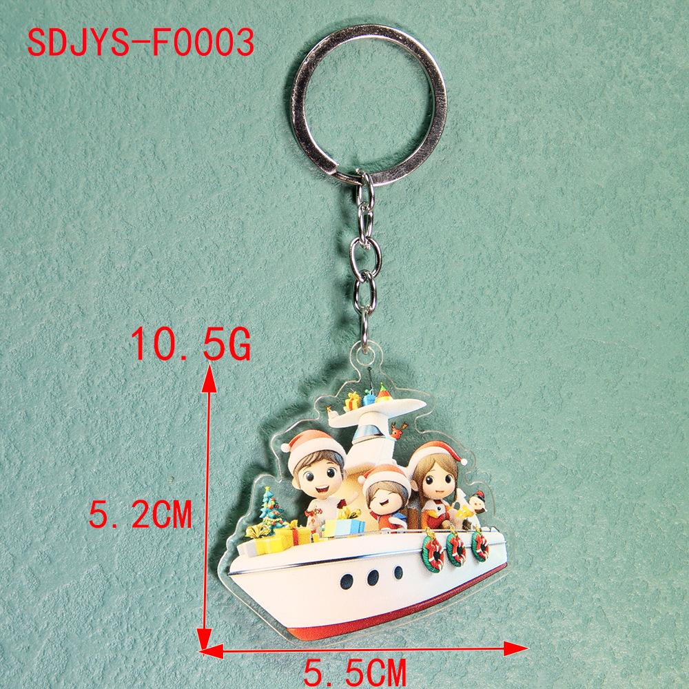 

Оригинальная рождественская акция небольшой подарок брелок подвеска трансграничный акриловый Санта-Клаус брелок небольшой подарок