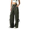 Women’s Fashion Loose Fit Wide Leg Pants with Drawstring Waist and Multiple Pockets for Casual and Athletic Wear