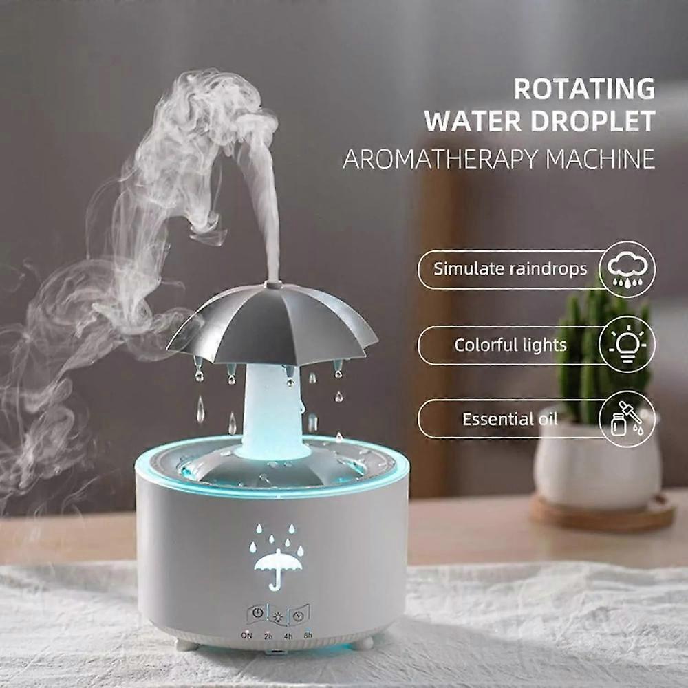 Cloud Rain Humidifier Raindrop Aroma Essential Oil Diffuser Remote Control Night Light Desktop Fountain Water Drop Sound for Home