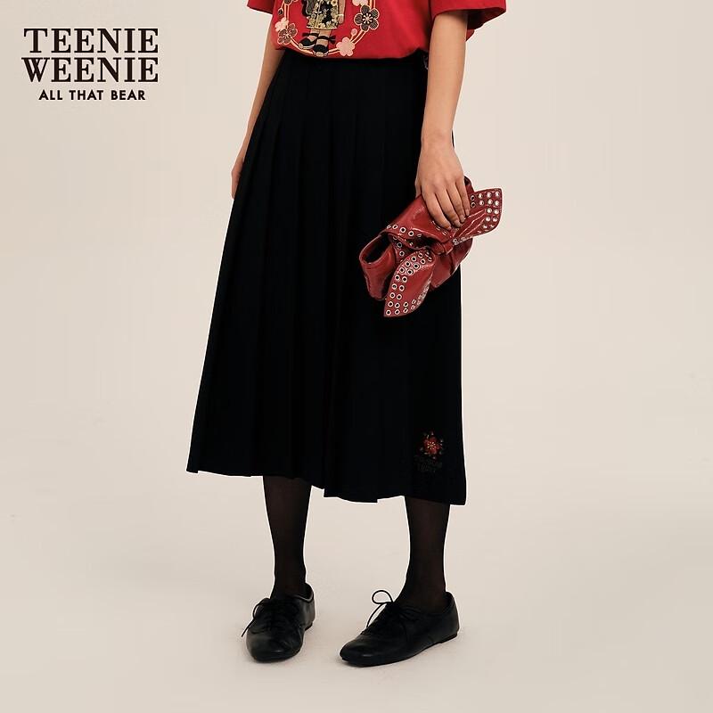 Teenie Weenie College Style Embroidered Pleated Skirt M