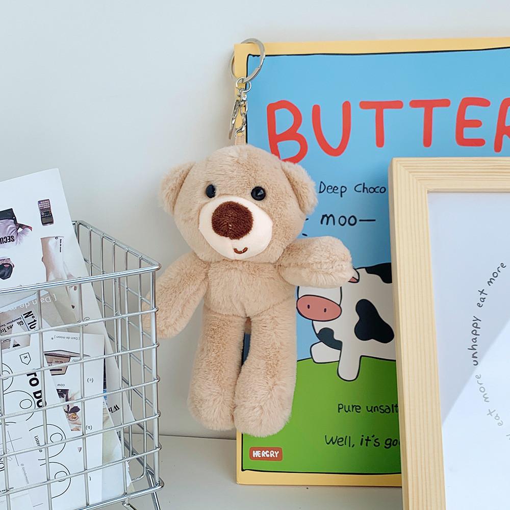 Adorable Plush Bear Keychain Soft Stuffed Animal Backpack Charm Toy For Kids And Adults