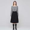 Lor Seoul 100% Cotton Belted Shirred Midi Skirt_Cbsk250703