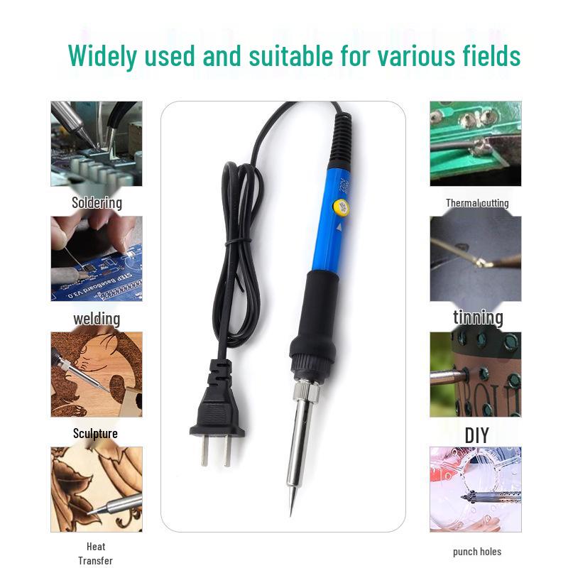 Adjustable Temperature Soldering Iron - 60W Household Tool for European/American Standards