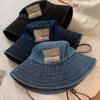 Sunshade Retro Fisherman Hat Wide-Brimmed Sun Protection Basin Cap Denim Bucket Hats  Summer