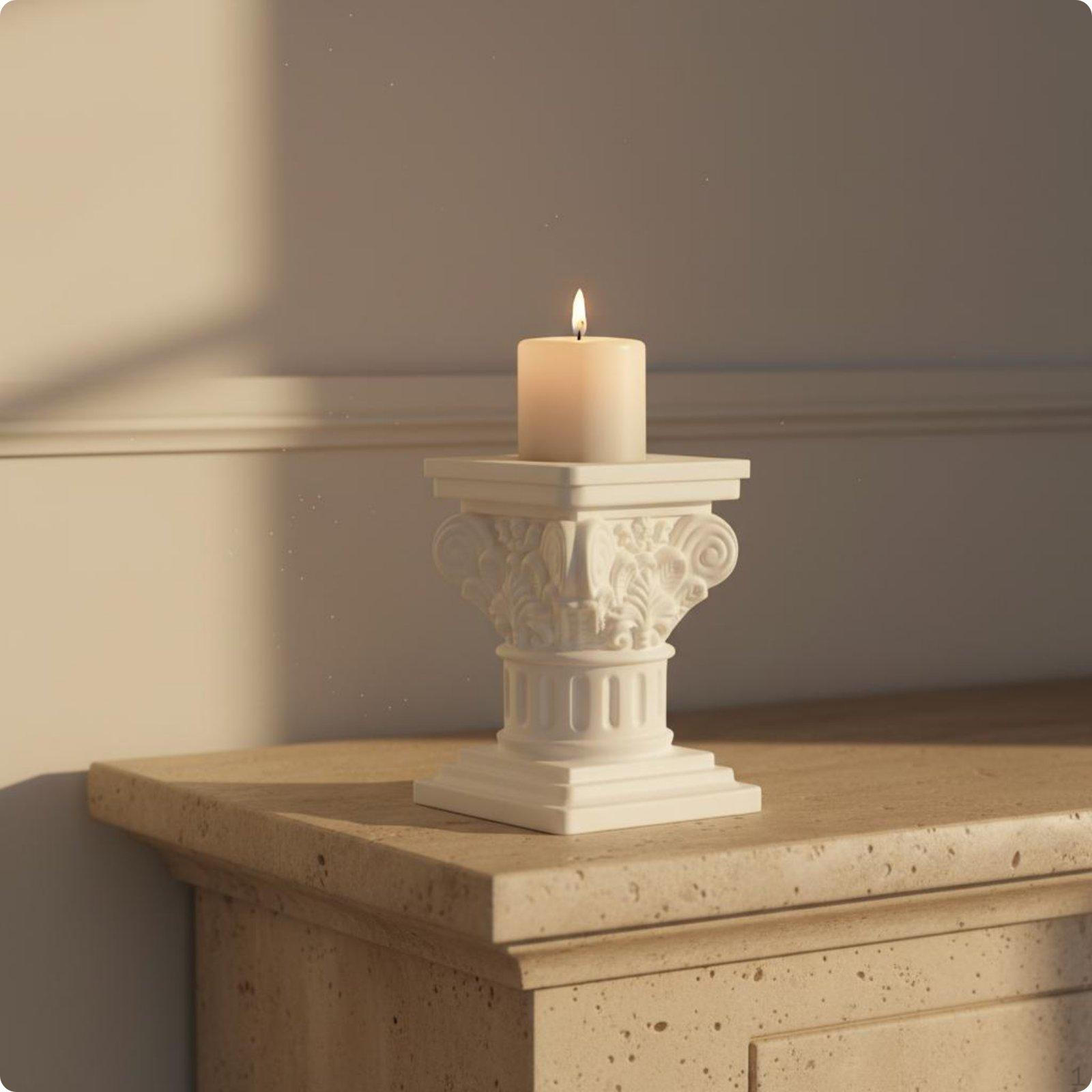 Roman Column Candle Holder French Romantic European Style Decorative Retro Greek