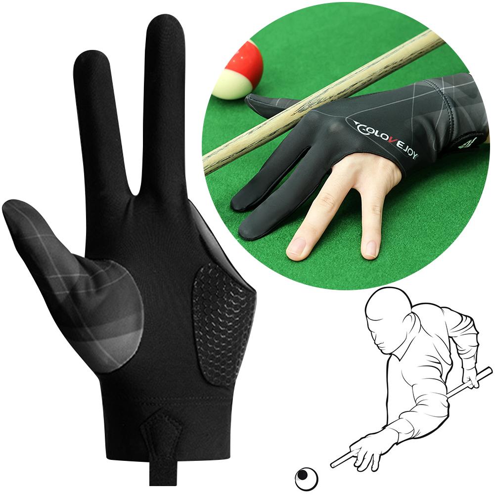 Billiard Pool Gloves Adjustable Sticker Polyester Snooker Pool Gloves Portable Lightweight Reusable Amateur Training Sport Glove