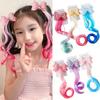 1/2pcs Cute Curly Hair Bowtie Wig Girls Hairpins Ombre Color Headwear Hair Clips For Princess Dress Up Birthday Gift Party Favor