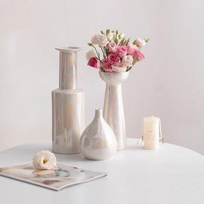 Nordische Leichte Luxus Keramikvase für Frische und Trockenblumen - Dekorative Verzierung für Wohnzimmer oder Eingangsbereich Blumenarrangements