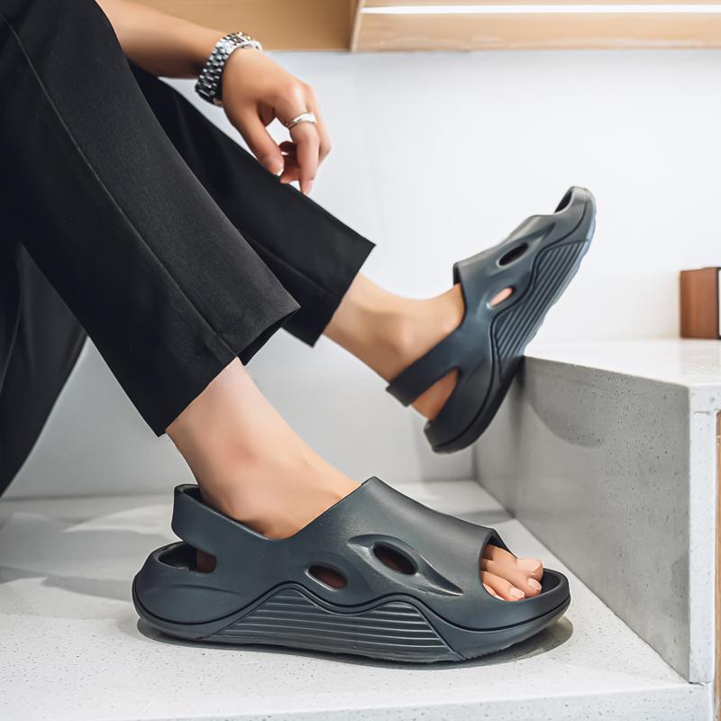 Fashion Soft Sole Slippers Men SummerNon-Slip Beach Man Comfortable Thick Bottom Platform Sandals Casual EVA Lightweight Walking Beach